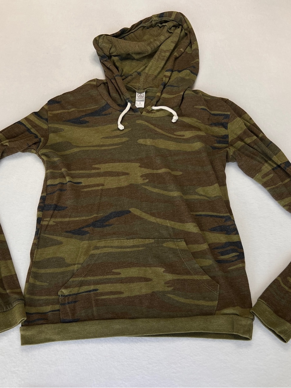 Alternative Apparel Women's Eco Fleece CAMO Light Hoodie Sweatshirt Size S